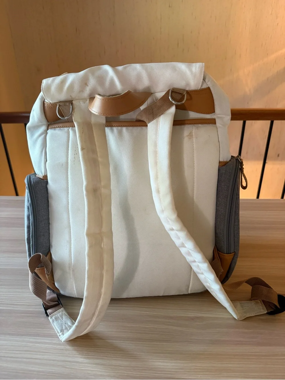 Parker Baby Co. Diaper Bag Backpack with Changing Pad - Cream